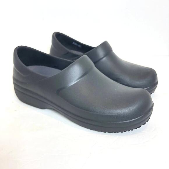 Crocs- Black Neria Pro II Work Dual Comfort Slip Resistant Clogs - Women's 9 - Picture 1 of 8